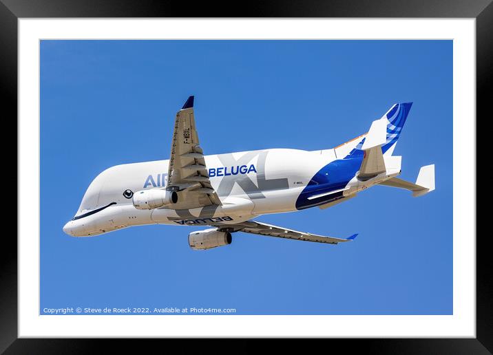 Beluga Heavy Transport Aircraft Framed Mounted Print by Steve de Roeck