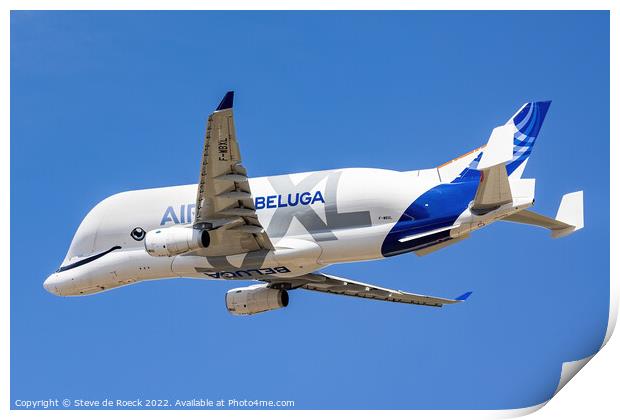 Beluga Heavy Transport Aircraft Print by Steve de Roeck