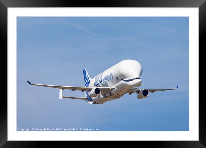 Airbus A330-741L Bulky cargo jet in a clear blue s Framed Mounted Print by Steve de Roeck