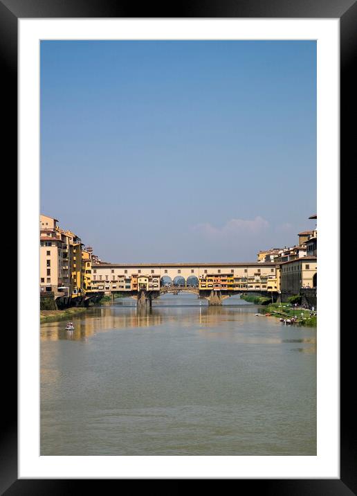 Ponte Vecchio over the river Arno in Florence Framed Mounted Print by Phil Crean