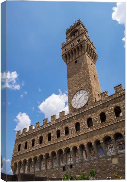 Palazzo Vecchio tower Florence Canvas Print by Phil Crean