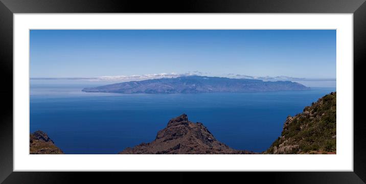 Panoramic of La Gomera from Tenerife Framed Mounted Print by Phil Crean