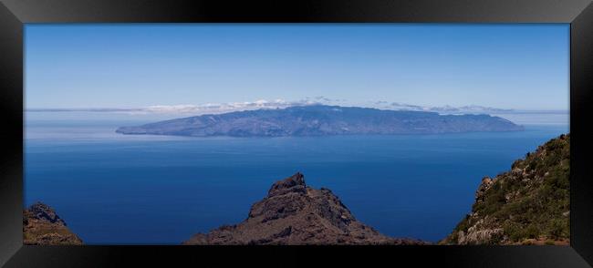 Panoramic of La Gomera from Tenerife Framed Print by Phil Crean
