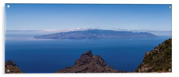 Panoramic of La Gomera from Tenerife Acrylic by Phil Crean