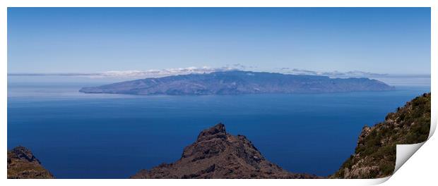 Panoramic of La Gomera from Tenerife Print by Phil Crean