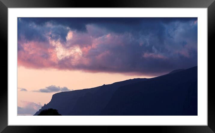 Los Gigantes cliffs at sunset, Tenerife Framed Mounted Print by Phil Crean