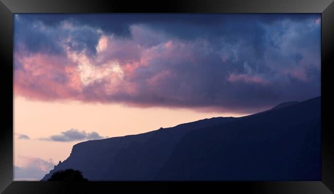 Los Gigantes cliffs at sunset, Tenerife Framed Print by Phil Crean
