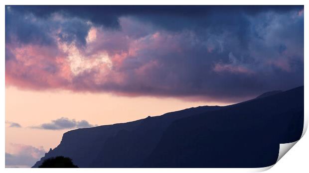 Los Gigantes cliffs at sunset, Tenerife Print by Phil Crean