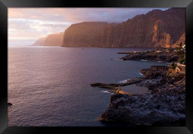 Los Gigantes cliffs at sunset Tenerife Framed Print by Phil Crean