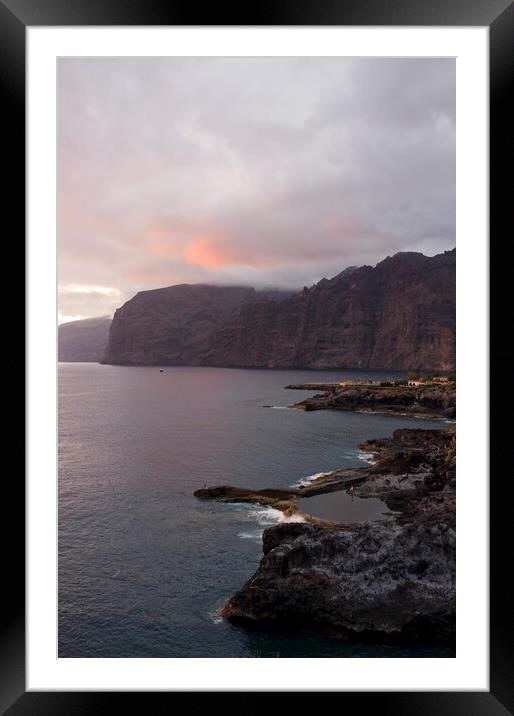 Los Gigantes cliffs at sunset Tenerife Framed Mounted Print by Phil Crean