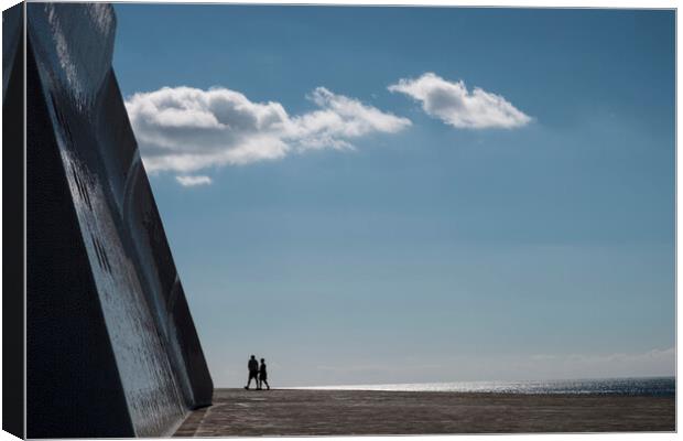 Minimalist image architecture cloud and people Canvas Print by Phil Crean