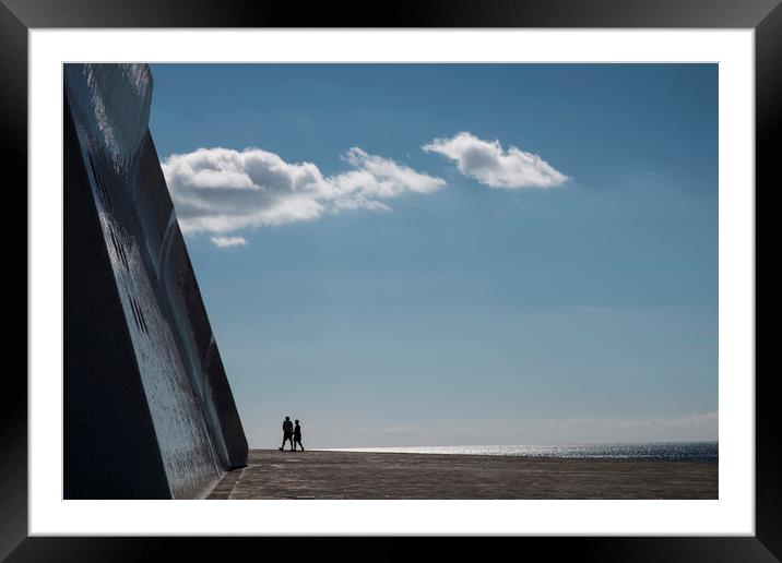 Minimalist image architecture cloud and people Framed Mounted Print by Phil Crean