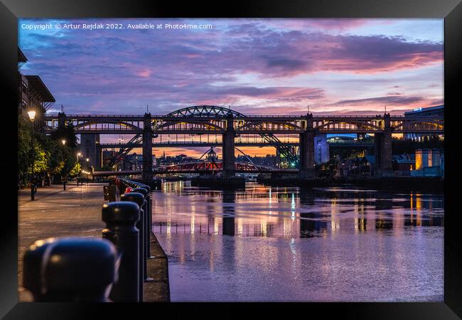 Good morning Newcastle - city ​​of bridges #2 Framed Print by Artur Rejdak