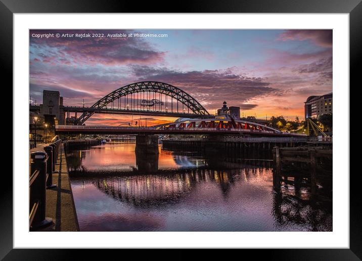 Good morning Newcastle - city ​​of bridges #3 Framed Mounted Print by Artur Rejdak