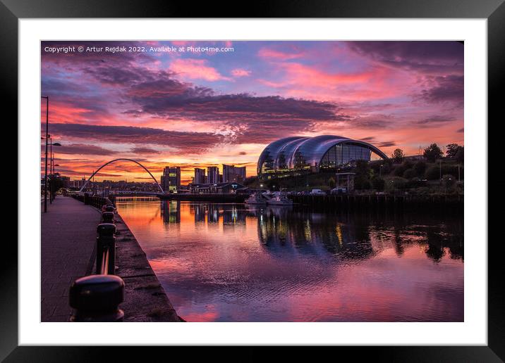 Good morning Newcastle - city ​​of bridges #4 Framed Mounted Print by Artur Rejdak