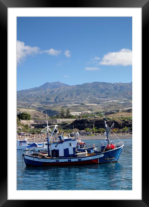 Fishing boat in Playa San Juan Tenerife Framed Mounted Print by Phil Crean
