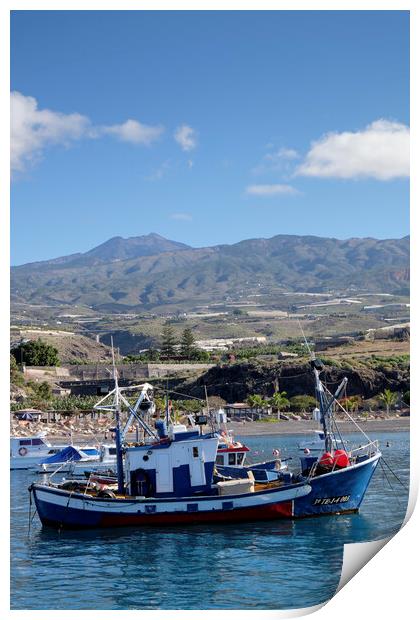 Fishing boat in Playa San Juan Tenerife Print by Phil Crean