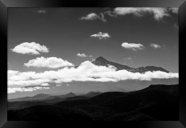 Mount Teide clouds, Mono Framed Print by Phil Crean
