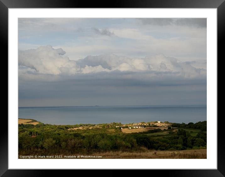 Fairlight village and a distant Dungeness. Framed Mounted Print by Mark Ward