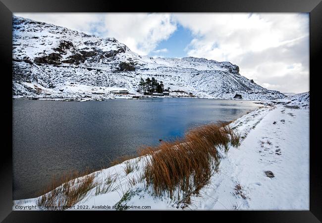 Cwmorthin lake, Snowdonia National Park Framed Print by Jenny Hibbert