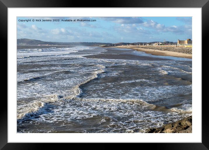 Aberavon Beach Looking West South Wales Framed Mounted Print by Nick Jenkins
