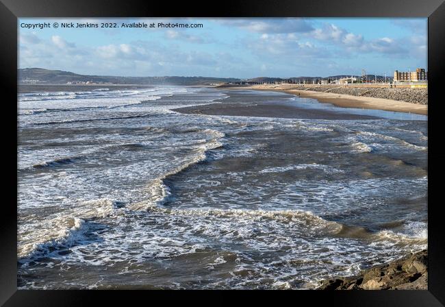 Aberavon Beach Looking West South Wales Framed Print by Nick Jenkins