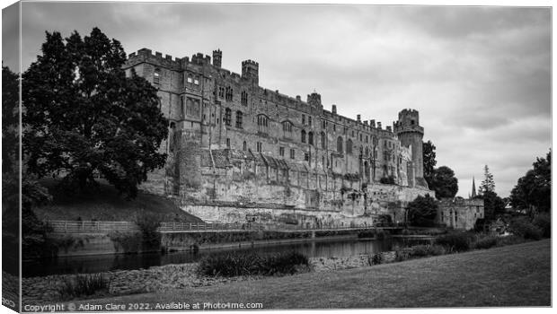 Majestic Warwick Castle at Dusk Canvas Print by Adam Clare