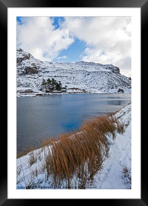 Lake at Cwmorthin Snowdonia National Park Framed Mounted Print by Jenny Hibbert