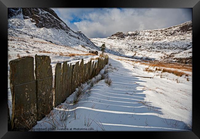 Cwmorthin walk to slate quarry Snowdonia National Park Framed Print by Jenny Hibbert