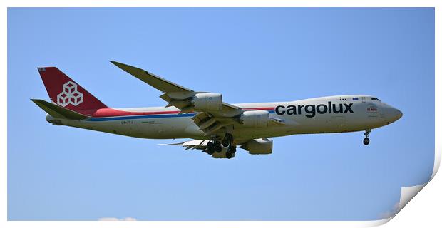 Boeing 747-8F Cargolux about to land Print by Allan Durward Photography