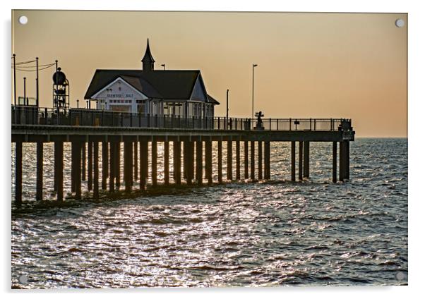 Evening time at Southwold Pier Acrylic by Joyce Storey