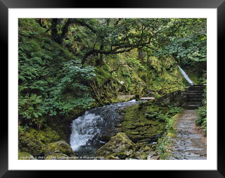 Ceunant Mawr Waterfall Llanberis Snowdonia  Framed Mounted Print by Phil Longfoot