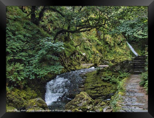 Ceunant Mawr Waterfall Llanberis Snowdonia  Framed Print by Phil Longfoot