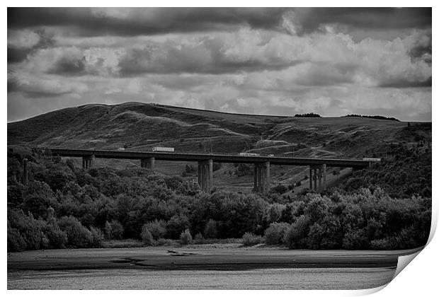 M62 Motorway from Hollingworth Lake Print by Glen Allen
