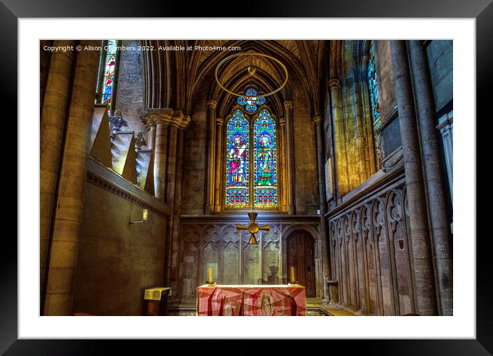 Ripon Cathedral Interior Framed Mounted Print by Alison Chambers