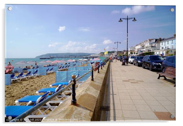 Sandown seafront on the Isle of Wight. Acrylic by john hill
