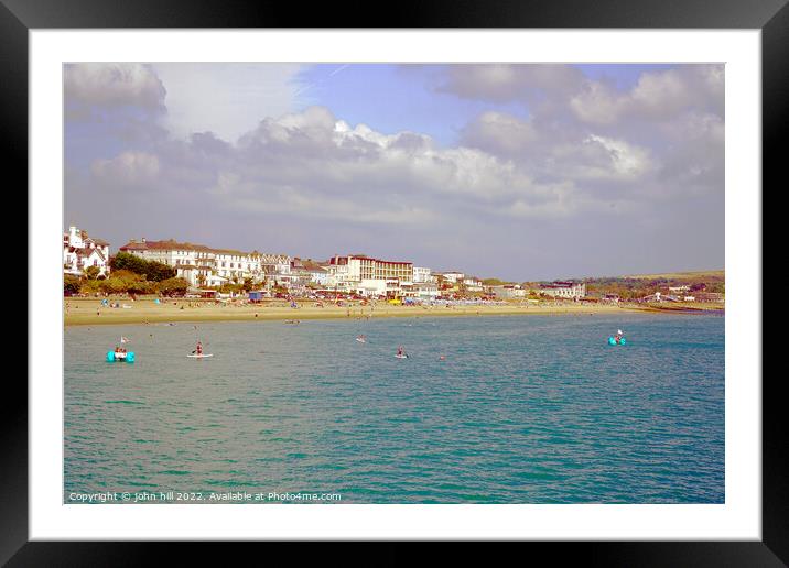 Sandown seafront from the pier. Framed Mounted Print by john hill