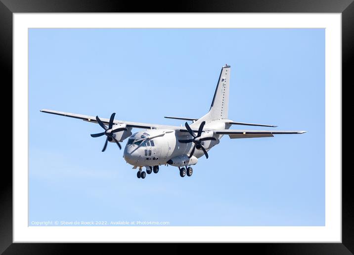 Alenia Spartan on final approach to land Framed Mounted Print by Steve de Roeck