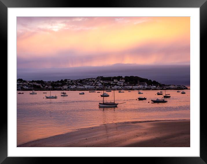 Sunset over Appledore Village Framed Mounted Print by Tony Twyman