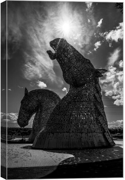Majestic Horse Sculptures of Scotland Canvas Print by Stephen Ward