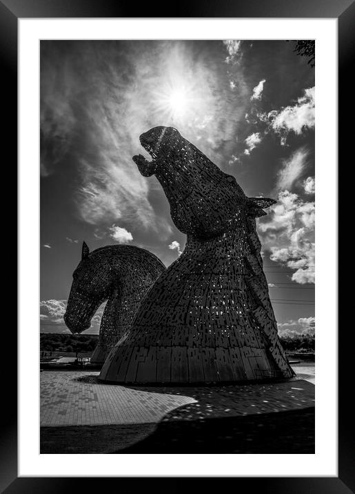 Majestic Horse Sculptures of Scotland Framed Mounted Print by Stephen Ward