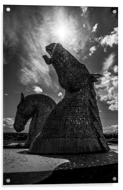 Majestic Horse Sculptures of Scotland Acrylic by Stephen Ward