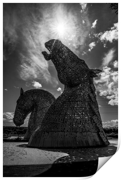 Majestic Horse Sculptures of Scotland Print by Stephen Ward