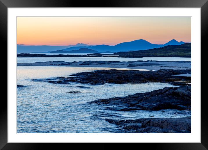 Sanna Bay at Sunset Framed Mounted Print by Derek Beattie