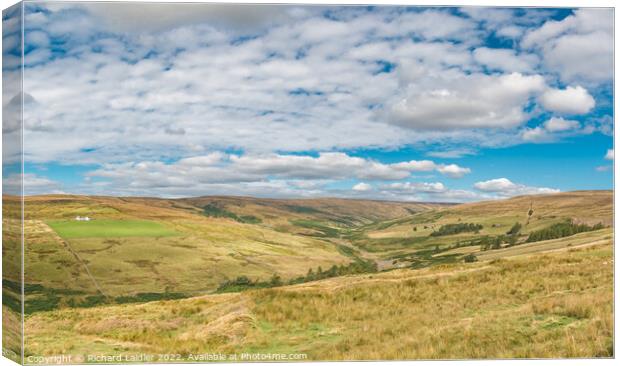 The Hudes Hope, Teesdale in late summer Panorama (1) Canvas Print by Richard Laidler