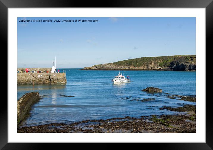 Boat Cemaes Bay Harbour Anglesey Framed Mounted Print by Nick Jenkins