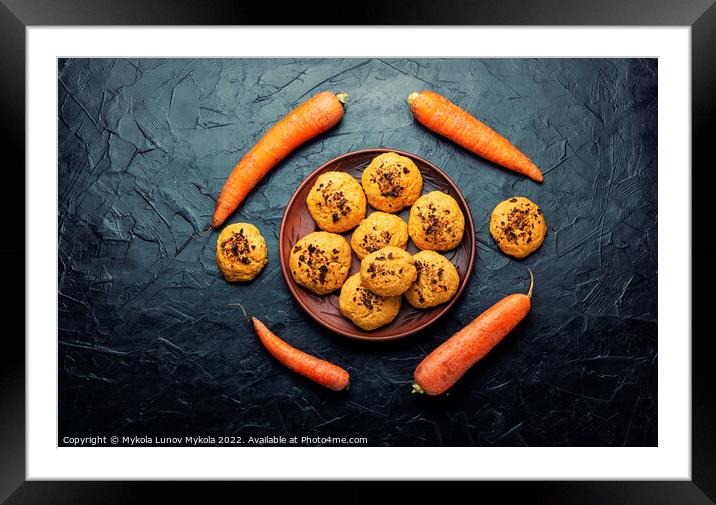 Carrot cookies, delicious dessert Framed Mounted Print by Mykola Lunov Mykola