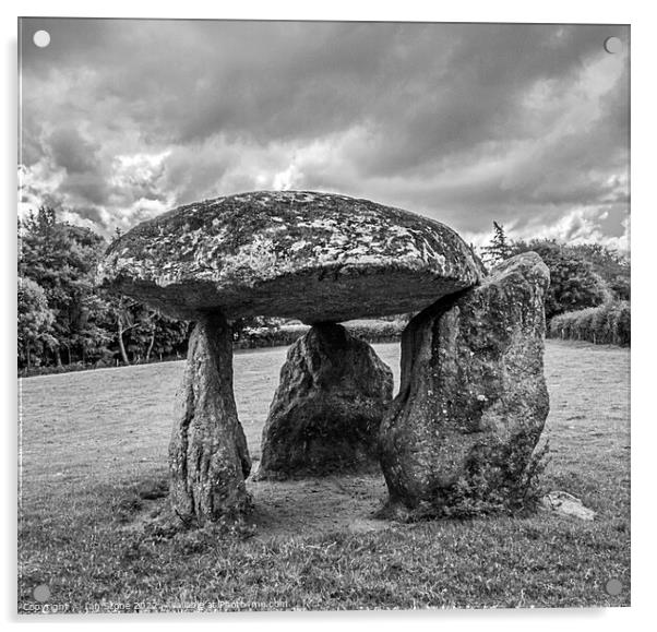 Spinster’s Rock, Dartmoor. Acrylic by Ian Stone