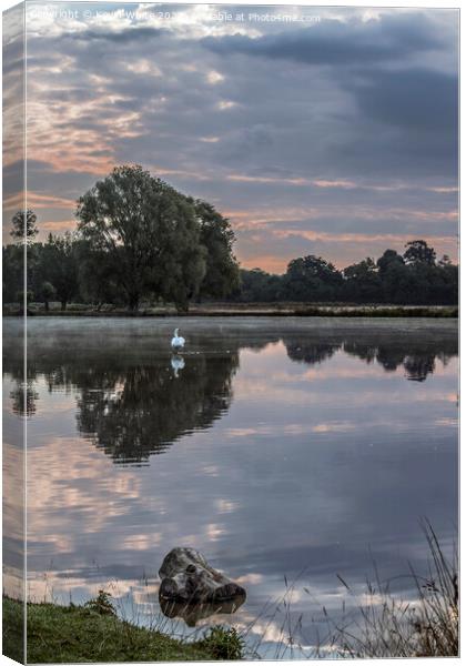 Morning clouds over ponds Canvas Print by Kevin White