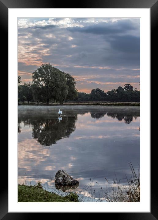 Morning clouds over ponds Framed Mounted Print by Kevin White